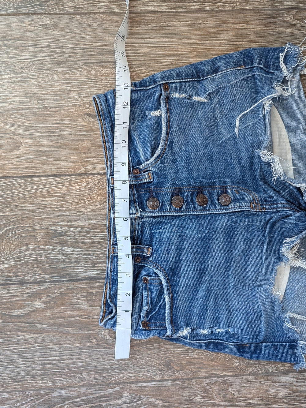 Abercrombie & Fitch High Rise Denim Shorts Mom Size 2 Or 0 Button Fly Rigid - Picture 4 of 6
